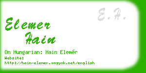 elemer hain business card